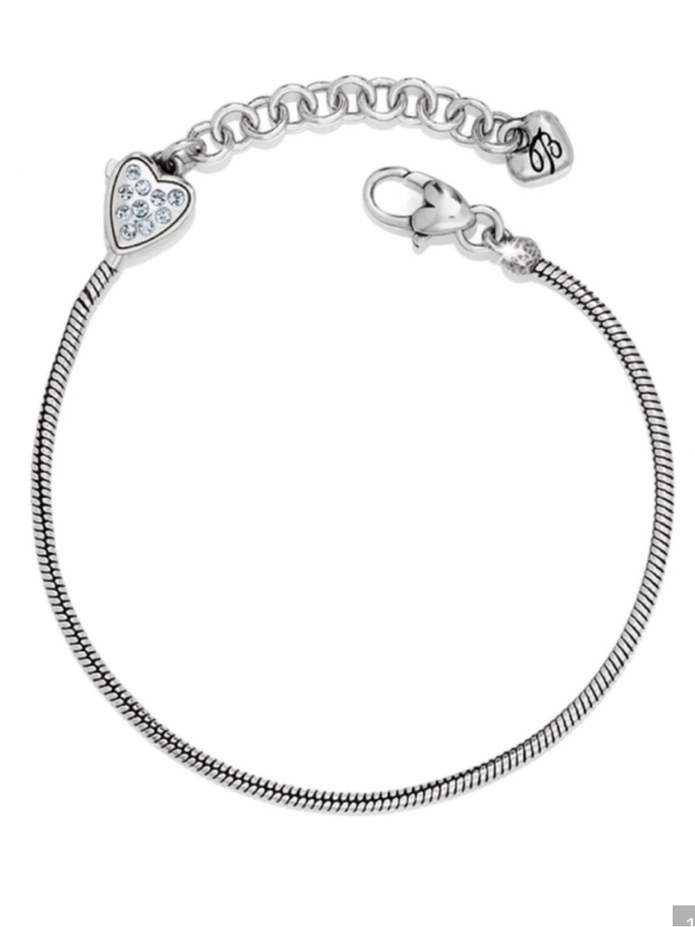 Brighton Silver Heart “mini” Charm Bracelet